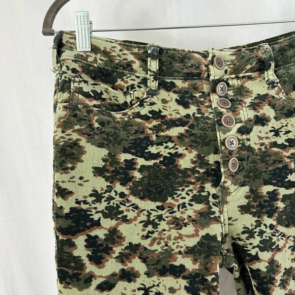 Anthropologie Pilcro High Rise Skinny Button Fly Camo Print Corduroy Jeans Sz 30 - Picture 5 of 10